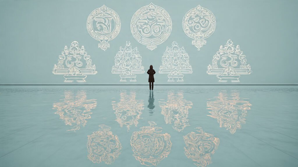 Illustration representing inquiry and cultural awakening in the Hindu revival movement